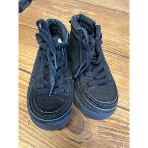 Billy Footwear Kids 11 Black High Top Zip Sneakers Adaptive Canvas Shoes